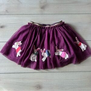 Mini Boden Plum Tulle Skirt with Bunny Appliques